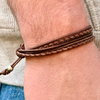 The Kai Adjustable Leather Bracelet – Natural Brown