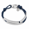 The Iron Men's Leather Bracelet – Gloss Navy &amp; Stainless Steel