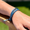Men's Kai Adjustable Leather Bracelet – Natural Blue