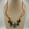 Eslin Tiered Leather Necklace – Natural Purple
