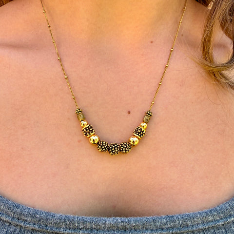 The Gold Berry Necklace – Antique Gold & Brass