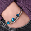 Clarity Semi Precious Blue Tigers Eye & Silver Adjustable Bracelet