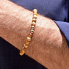 Men's Agate 6mm Bracelet w Two 14k Gold Filled Beads