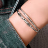 Pancake Silver & Leather Adjustable Size Bracelet