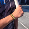 Jade Adjustable Men's Bracelet stacked next to the Tiger's Eye adjustable bracelet