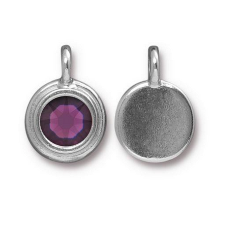 February Birthstone Garnet Red Crystal Charm