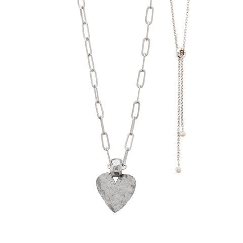 Amore Necklace with Heart in Silver