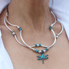 Lizzy James Andie Wrap Bracelet worn as a necklace, comes as shown