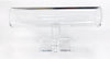 A clear acrylic T bar display stand with a flat base and a cylindrical holder in the center.