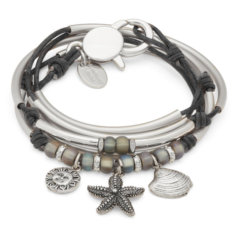 By the Sea Silver with Three Charms