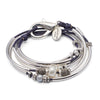 Candy 2 Strand wrap bracelet-necklace in Gloss Purple leather, comes as shown