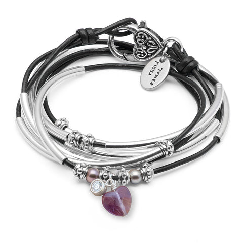 Charmer with sterling silver cubic zirconia and Gemstone Heart