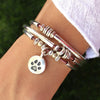 Round Paw Charm on the Love Wrap bracelet in Metallic Fruit Punch Leather