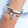 Citrine Yellow Crystal Charm shown on the Mini Friendship Wrap Add Your Charm Choice (sold separately)