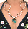 Nautical Teal Charm Trio shown on the Girlfriend Wrap shown as a necklace