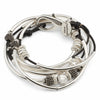 Ginger 2 strand wrap bracelet in Black leather
