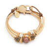 Ginger Goldplate wrap bracelet Shown in Metallic Bronze Leather