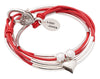Shiny silver Heart charm as shown on the Girlfriend leather wrap bracelet in Gloss Red leather (sold separately)