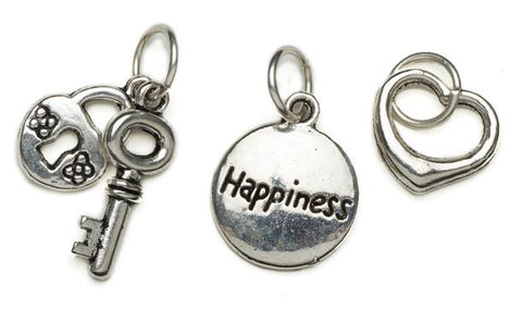 Happiness Silver Trio Charm Set