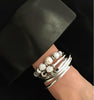 Kristy Wrap Bracelet in Natural Black Leather