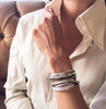 Lizzy Classic 4 Strand Wrap Bracelet in Natural Black leather