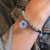 Hand Painted Enamel Blue Daisy Charm as shown on the Matilda bracelet, sold separately