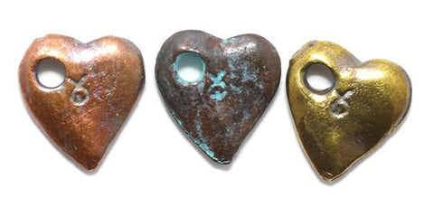 Hearts Tricolor Trio Charm Set