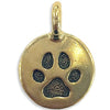 Round Paw charm in goldtone
