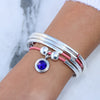 Sapphire Blue Crystal Charm shown on the Mini Friendship Wrap Add Your Charm Choice (sold separately)