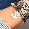 Stamped Silver Tree of Life Pendant shown on the Trixy 2 strand cotton cord wrap bracelet (sold separately)