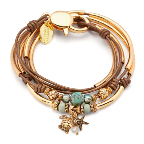 Tides Inn Gold with Turtle, Tiny Starfish and Dangler