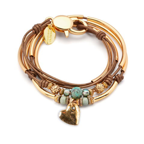Tides Inn Gold with Hammered Heart