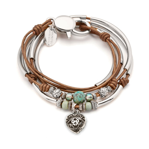 Tides Inn Silver with Puffed Heart