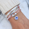 Topaz Blue Crystal Charm shown on the Girlfriend Wrap Add Your Charm Choice (sold separately)