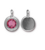 Tourmaline Pink Crystal Charm, both sides shown