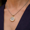 Vintage Medallion Cross on Adjustable Stainless Steel Necklace