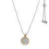 Vintage Medallion Cross on Adjustable Stainless Steel Necklace