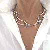 Candy leather wrap bracelet necklace in natural black leather
