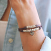 Charlotte wrap bracelet in Metallic Berry leather, comes as shown