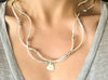 Double Love with Hammered Heart Charm