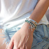 Dragonfly leather wrap bracelet necklace in Gloss Turquoise leather comes as shown