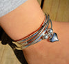 Silver heart charm as shown on the friendship wrap 