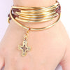 Open Cross Charm Gold