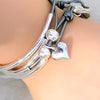 Shiny silver heart charm as shown on the  Friendship Wrap in metallic silver leather