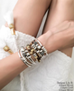 Ginger silverplate wrap bracelets shown with a Ginger 22kt goldplate