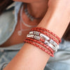 Maxi wrap bracelet necklace in natural spice leather