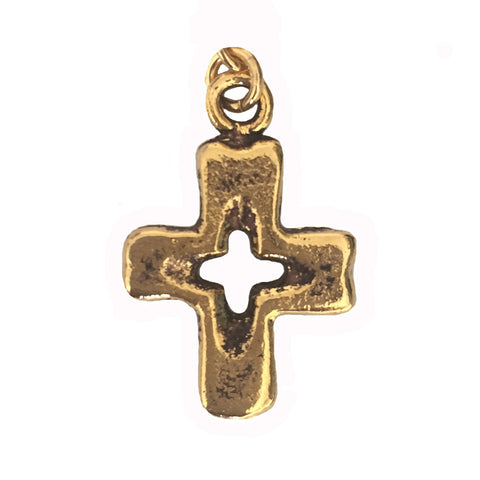open cross charm in gold for Lizzy James charm wrap bracelets