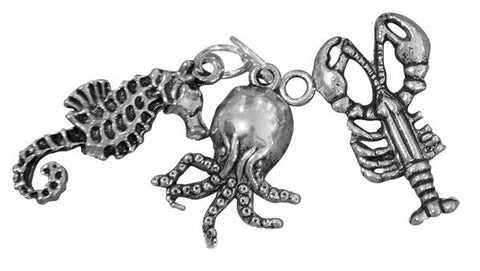 Sea Creatures Trio Charm Set
