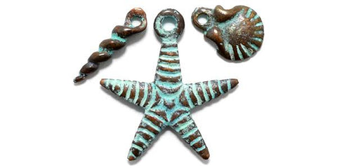 Teal Nautical Charm Trio for Lizzy James wrap bracelets